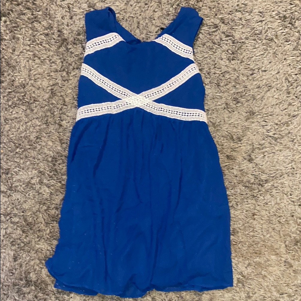 Amy Byer Blue Dress With White Accents